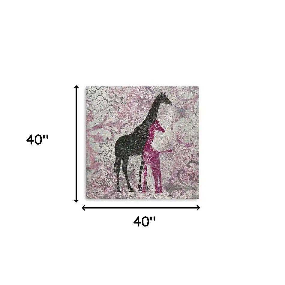 Exotic Pink Giraffes Unframed Print Wall Art - Homeroots - Flyclothing LLC
