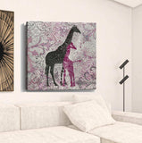 Exotic Pink Giraffes Unframed Print Wall Art - Homeroots - Flyclothing LLC