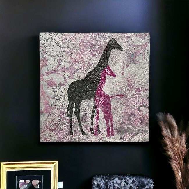 Exotic Pink Giraffes Unframed Print Wall Art - Homeroots - Flyclothing LLC