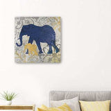 Exotic Blue And Gold Elephant Unframed Print Wall Art - Homeroots - Flyclothing LLC