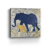Exotic Blue And Gold Elephant Unframed Print Wall Art - Homeroots - Flyclothing LLC