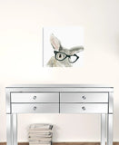 20" x 20" Watercolor Cutie Rabbit in Glasses Canvas Wall Art - Homeroots