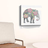 Floral Elephant Unframed Print Wall Art - Homeroots - Flyclothing LLC