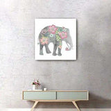 Floral Elephant Unframed Print Wall Art - Homeroots - Flyclothing LLC