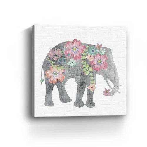 Floral Elephant Unframed Print Wall Art - Homeroots - Flyclothing LLC
