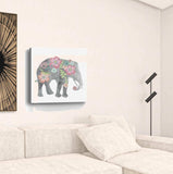 Floral Elephant Unframed Print Wall Art - Homeroots - Flyclothing LLC