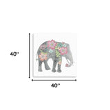 Floral Elephant Unframed Print Wall Art - Homeroots - Flyclothing LLC
