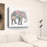 Floral Elephant Unframed Print Wall Art - Homeroots - Flyclothing LLC