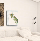 32" x 24" Abstract Marble Watercolor Giraffe Canvas Wall Art - Homeroots