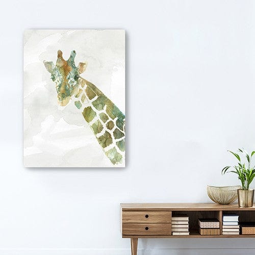 40" x 30" Abstract Marble Watercolor Giraffe Canvas Wall Art - Homeroots