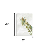 40" x 30" Abstract Marble Watercolor Giraffe Canvas Wall Art - Homeroots