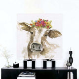 Watercolor Floral Cow Unframed Print Wall Art - Homeroots - Flyclothing LLC