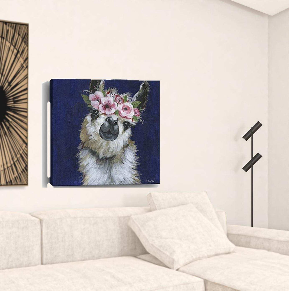 Watercolor Flower Llama Unframed Print Wall Art - Homeroots - Flyclothing LLC