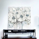 Winter Blues Flower Unframed Print Wall Art - Homeroots - Flyclothing LLC