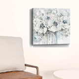 Winter Blues Flower Unframed Print Wall Art - Homeroots - Flyclothing LLC