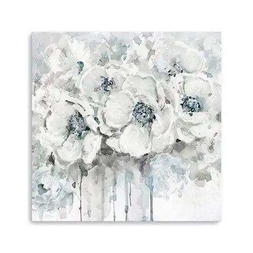 Winter Blues Flower Unframed Print Wall Art - Homeroots - Flyclothing LLC