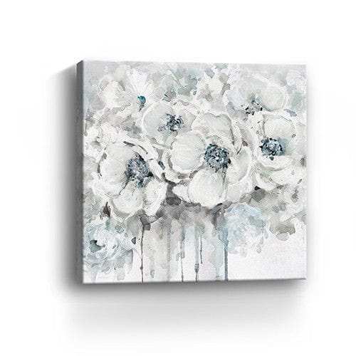 Winter Blues Flower Unframed Print Wall Art - Homeroots - Flyclothing LLC