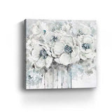 Winter Blues Flower Unframed Print Wall Art - Homeroots - Flyclothing LLC
