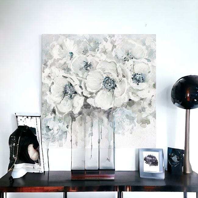 Winter Blues Flower Unframed Print Wall Art - Homeroots - Flyclothing LLC