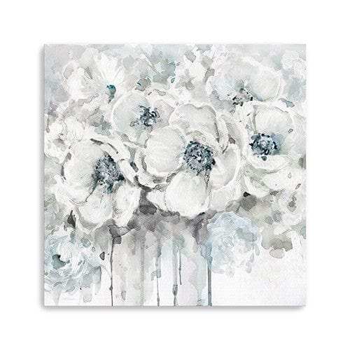 Winter Blues Flower Unframed Print Wall Art - Homeroots - Flyclothing LLC