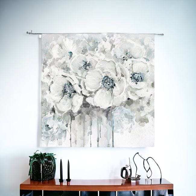Winter Blues Flower Unframed Print Wall Art - Homeroots - Flyclothing LLC