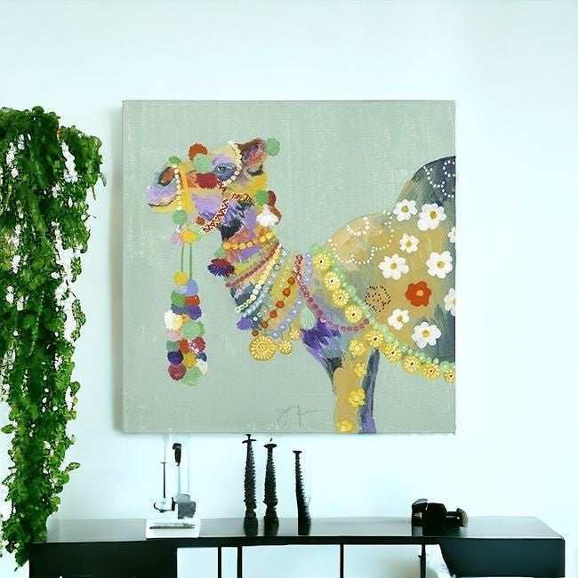 Moroccan Party Camel Unframed Print Wall Art - Homeroots - Flyclothing LLC
