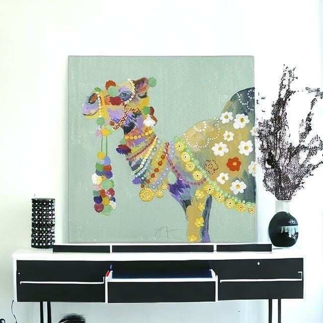 Moroccan Party Camel Unframed Print Wall Art - Homeroots - Flyclothing LLC