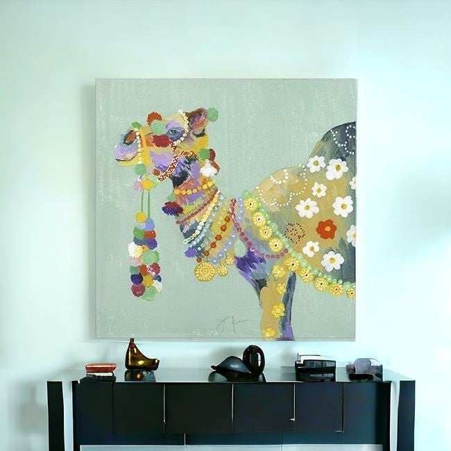 Moroccan Party Camel Unframed Print Wall Art - Homeroots - Flyclothing LLC