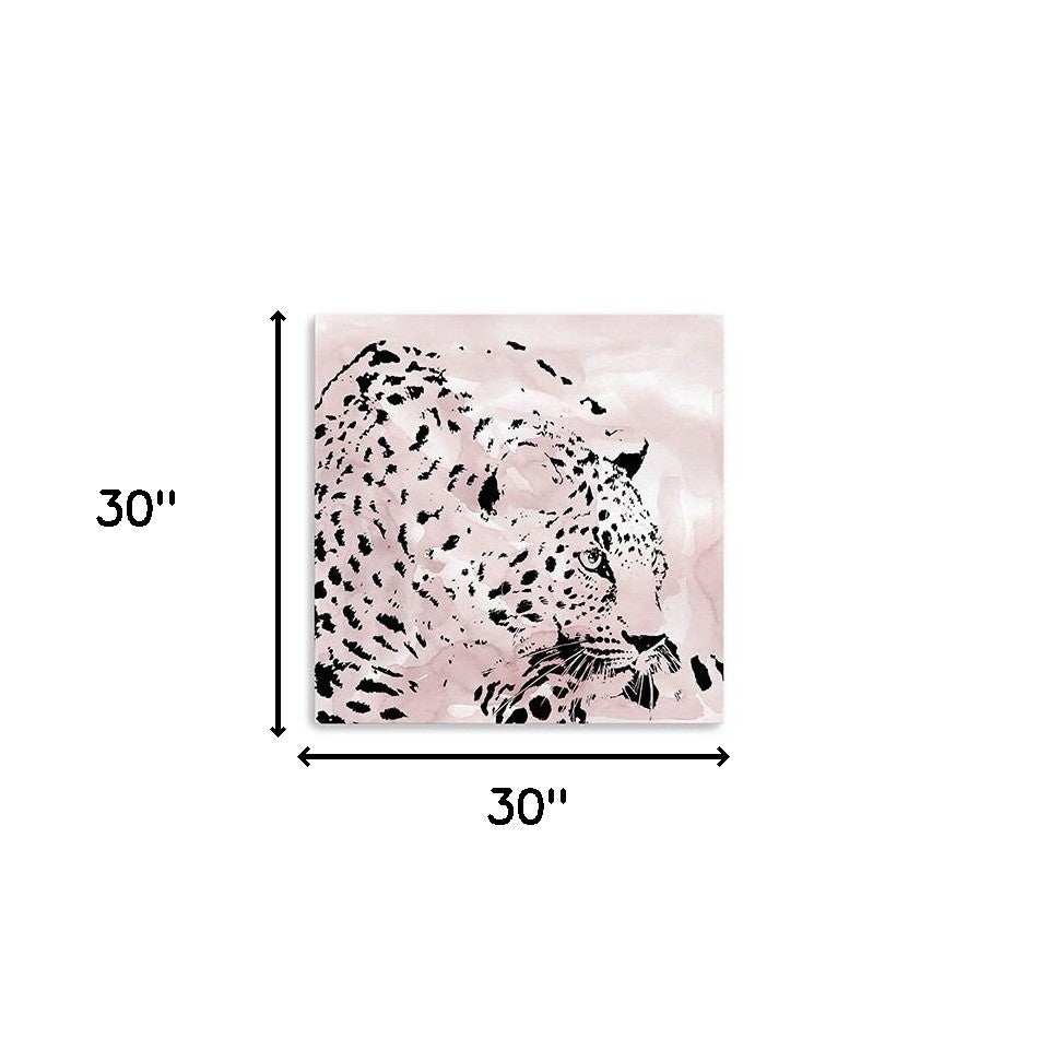 Pink Laying Leopard Unframed Print Wall Art - Homeroots - Flyclothing LLC