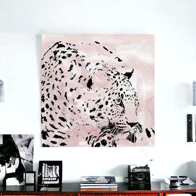 Pink Laying Leopard Unframed Print Wall Art - Homeroots - Flyclothing LLC