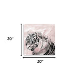 Pink Crouching Tiger Unframed Print Wall Art - Homeroots - Flyclothing LLC