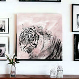 Pink Crouching Tiger Unframed Print Wall Art - Homeroots - Flyclothing LLC