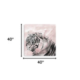 Pink Crouching Tiger Unframed Print Wall Art - Homeroots - Flyclothing LLC