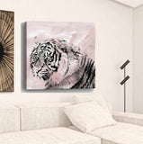 Pink Crouching Tiger Unframed Print Wall Art - Homeroots - Flyclothing LLC