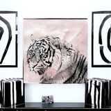 Pink Crouching Tiger Unframed Print Wall Art - Homeroots - Flyclothing LLC
