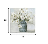 20" x 20" Watercolor Soft Pastel Dogwood Bouquet Canvas Wall Art - Homeroots