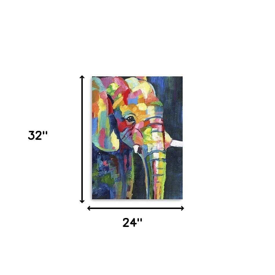 Bright Elephant Unframed Print Wall Art - Homeroots - Flyclothing LLC