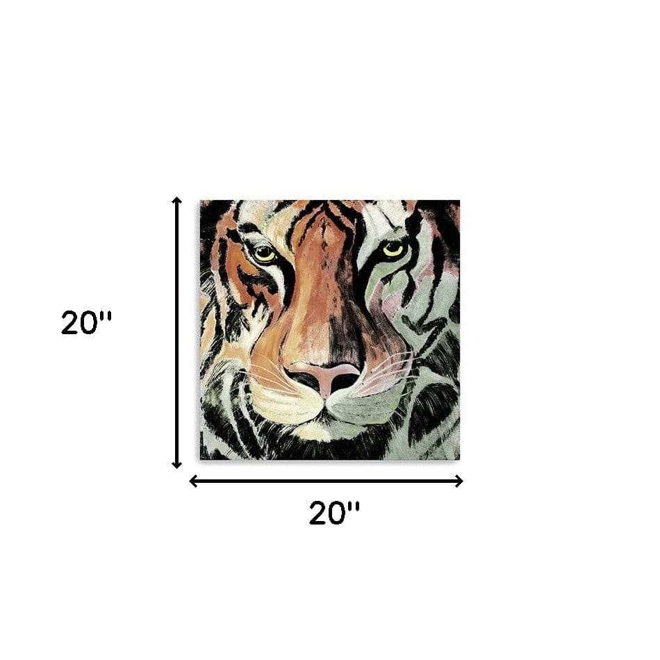 Staring Tiger Portrait Unframed Print Wall Art - Homeroots - Flyclothing LLC