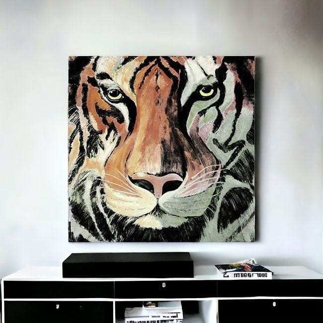 Staring Tiger Portrait Unframed Print Wall Art - Homeroots - Flyclothing LLC