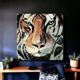 Staring Tiger Portrait Unframed Print Wall Art - Homeroots - Flyclothing LLC