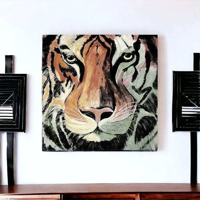 Staring Tiger Portrait Unframed Print Wall Art - Homeroots - Flyclothing LLC