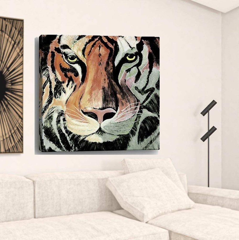 Staring Tiger Portrait Unframed Print Wall Art - Homeroots - Flyclothing LLC