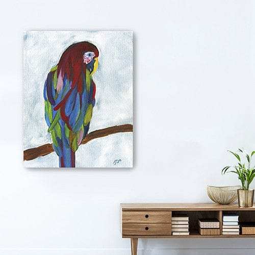 Small Bright and Tropical Parrot Canvas Wall Art - Homeroots - Flyclothing LLC