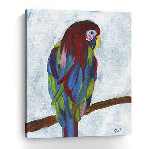 Small Bright and Tropical Parrot Canvas Wall Art - Homeroots - Flyclothing LLC