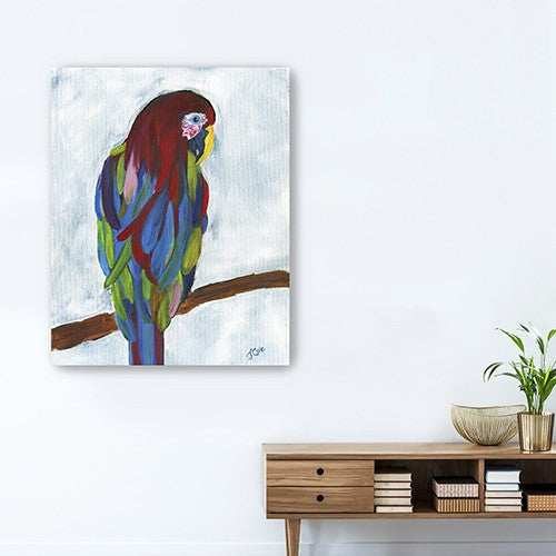 Large Bright and Tropical Parrot Canvas Wall Art - Homeroots - Flyclothing LLC