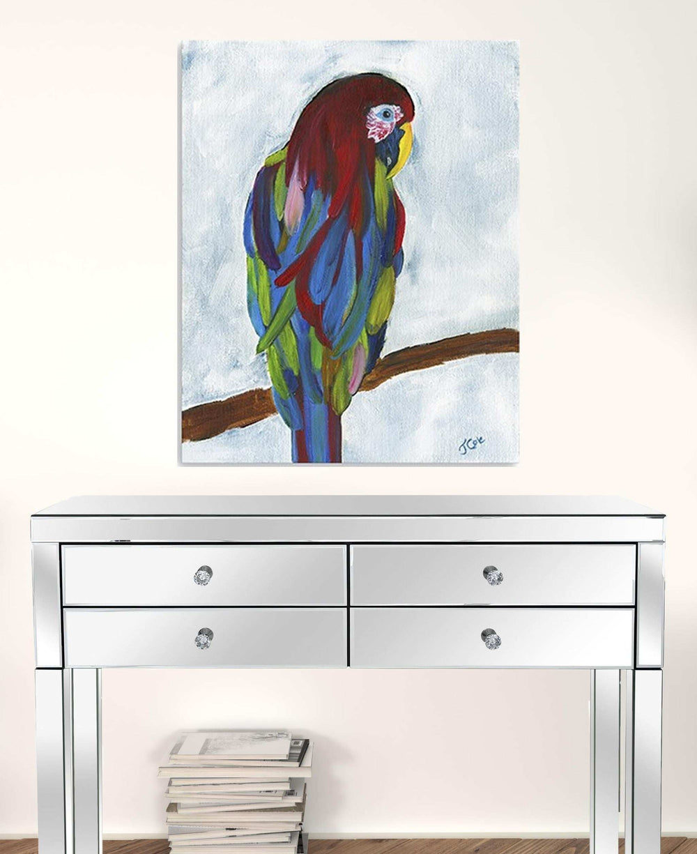 Large Bright and Tropical Parrot Canvas Wall Art - Homeroots - Flyclothing LLC