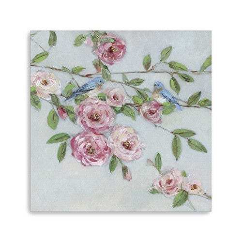 Small Pretty Pink Blooms Canvas Wall Art - Homeroots - Flyclothing LLC