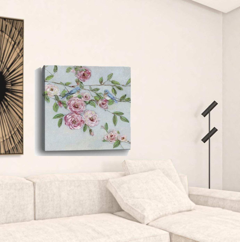 Small Pretty Pink Blooms Canvas Wall Art - Homeroots - Flyclothing LLC