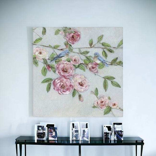 Small Pretty Pink Blooms Canvas Wall Art - Homeroots - Flyclothing LLC