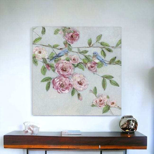 Large Pretty Pink Blooms Canvas Wall Art - Homeroots - Flyclothing LLC
